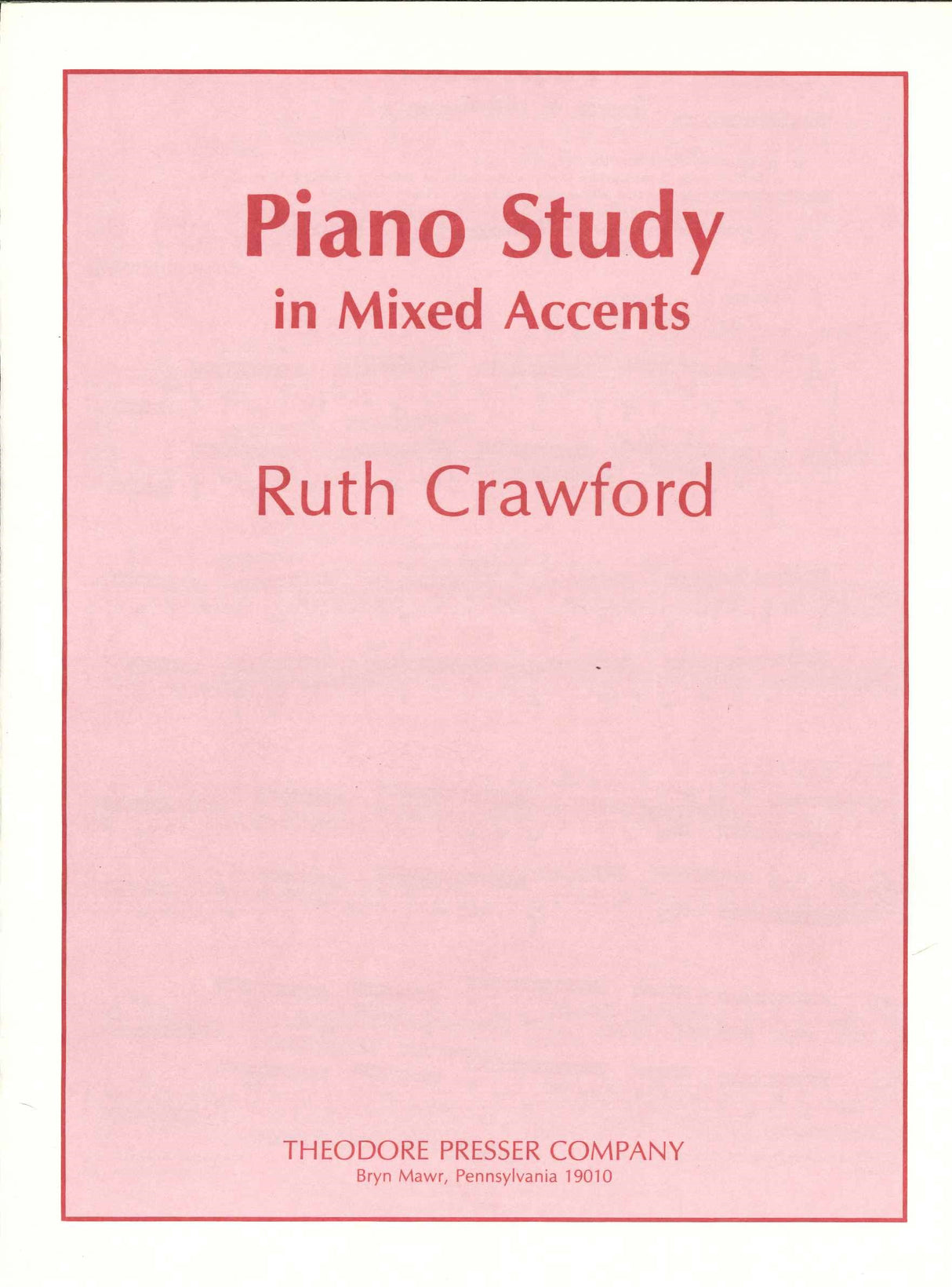 Crawford, Piano Study in Mixed Accents (Presser)