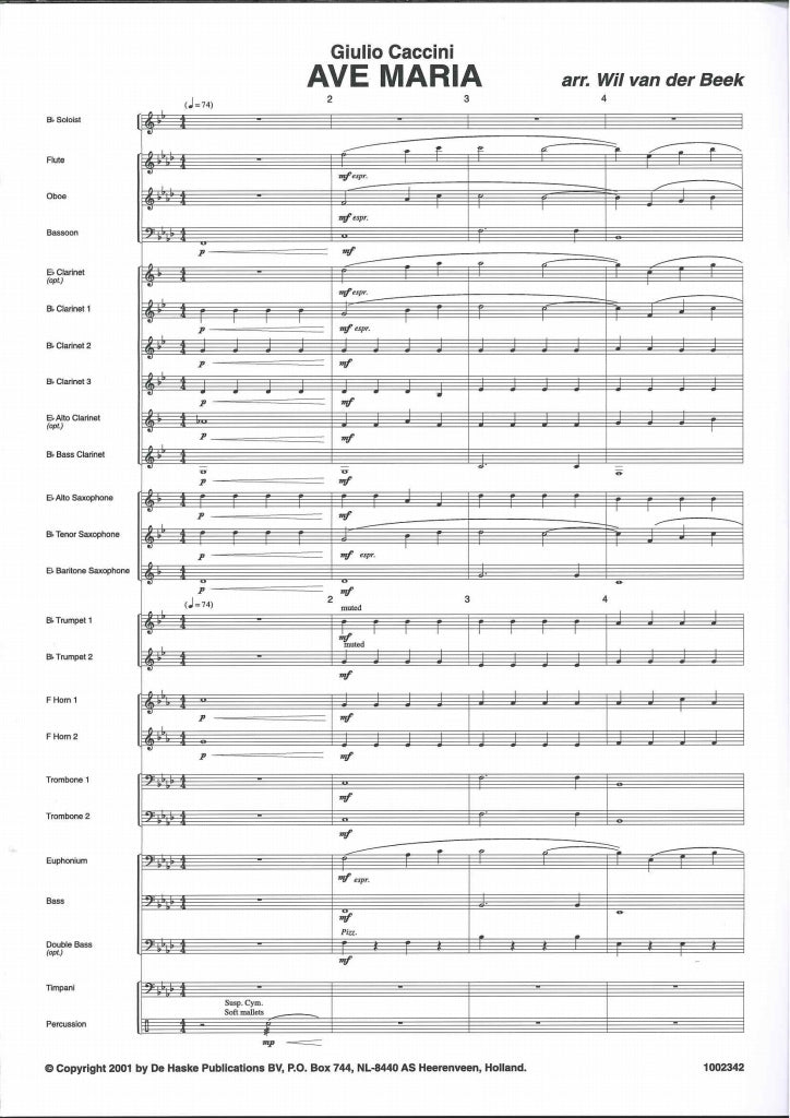 Caccini, Ave Maria: Full Score (De Haske)