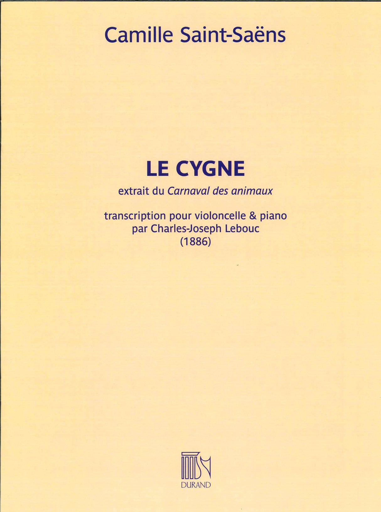 Saint-Saens, Cygne (Lebouc) (Durand)