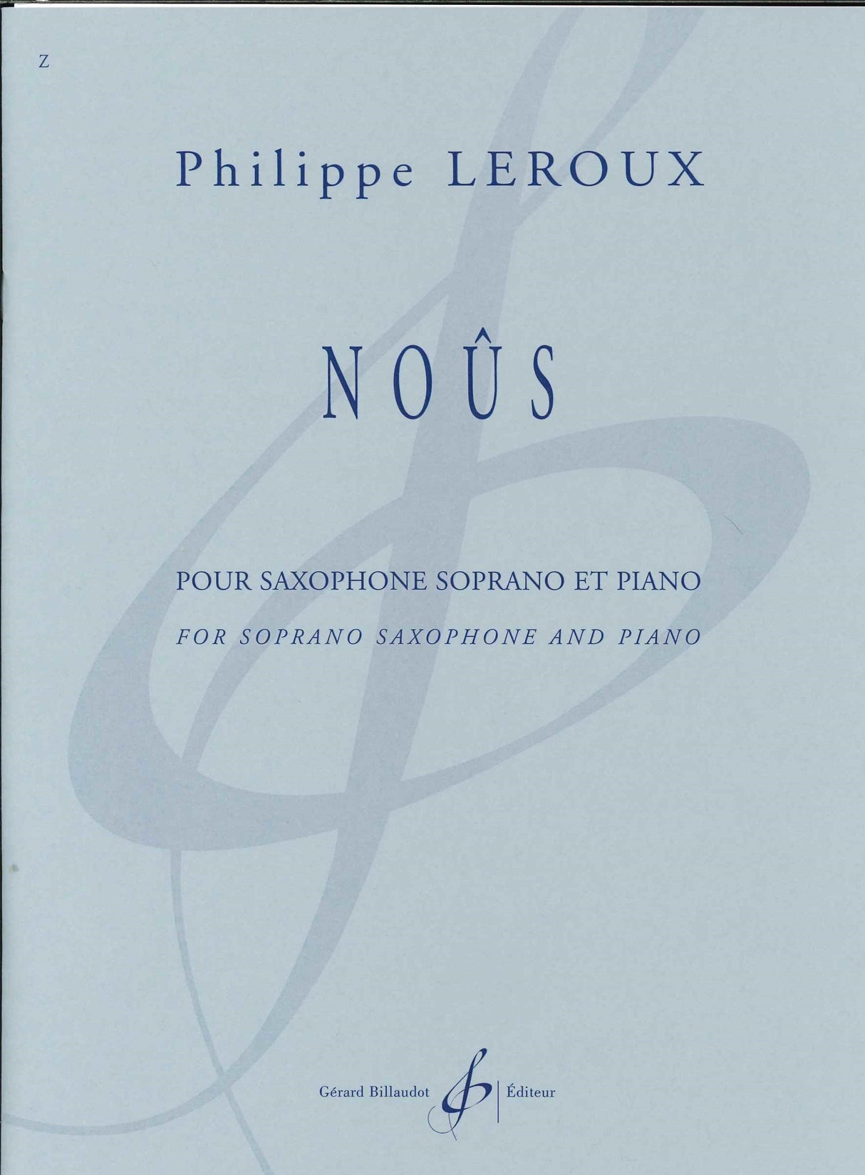 Leroux, Nous (SSax,Pf) (Billaudot)