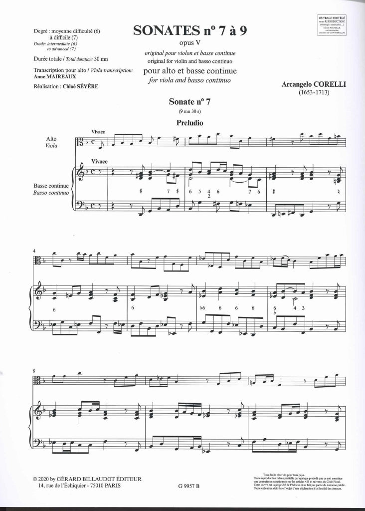 Corelli, Sonatas op. 5/7-9 (Billaudot)