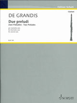 De Grandis, 2 Preludes (Cl Solo) (Schott)
