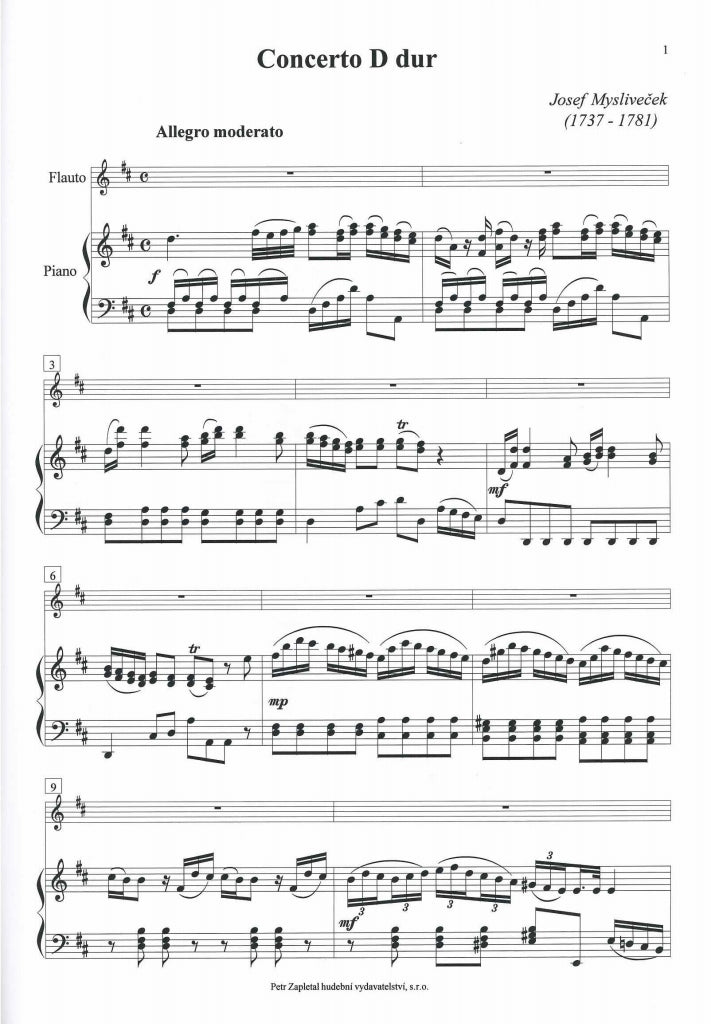 Myslivecek, Concerto in D (Petr Zapletal/Nota Nota)