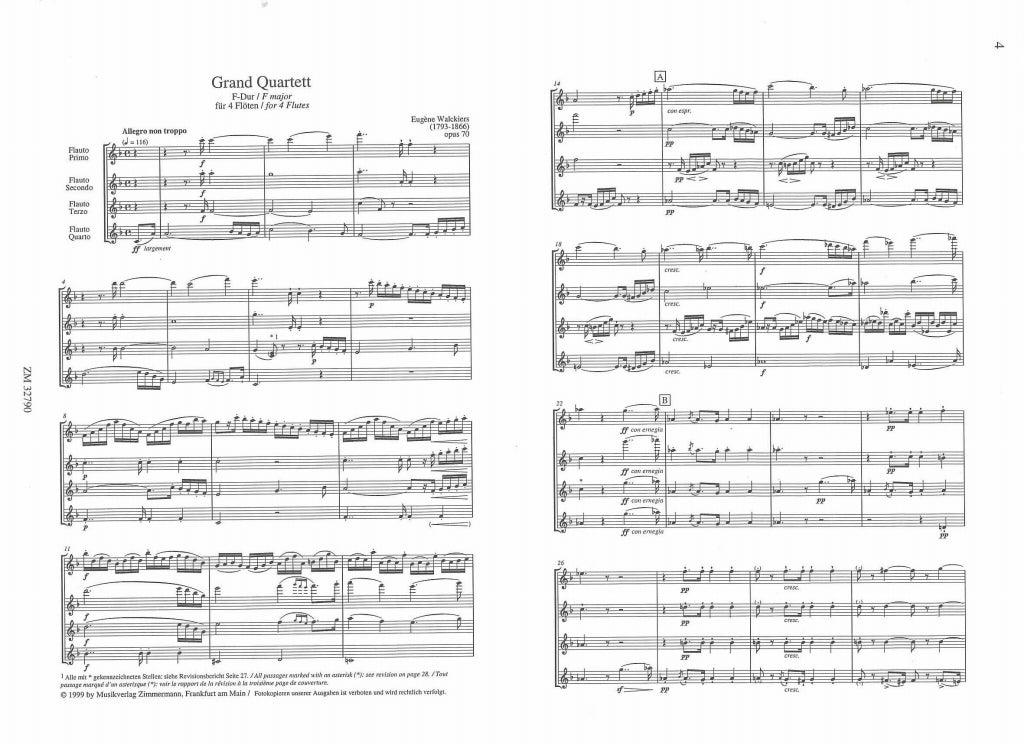 Walckiers, Grand Quartett op. 70/2 in F (Zimmermann)