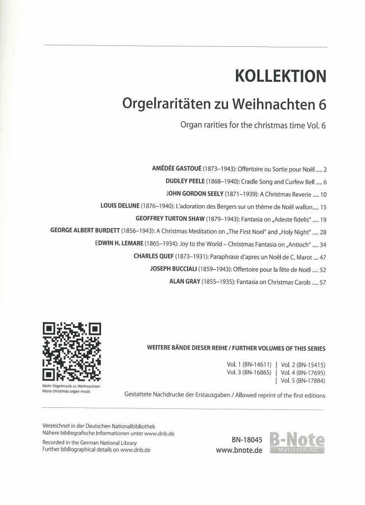 Orgelraritaten zu Weihnachten 6 (B-Note)