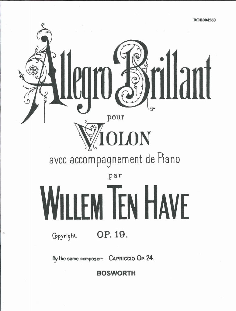 Ten Have, Allegro brillant op. 19 (Bosworth)