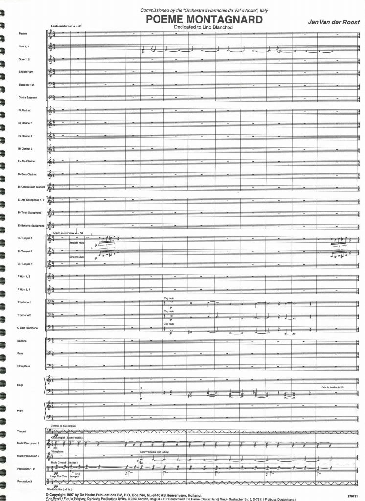 Van der Roost, Poeme montagnard (Score) (De Haske)