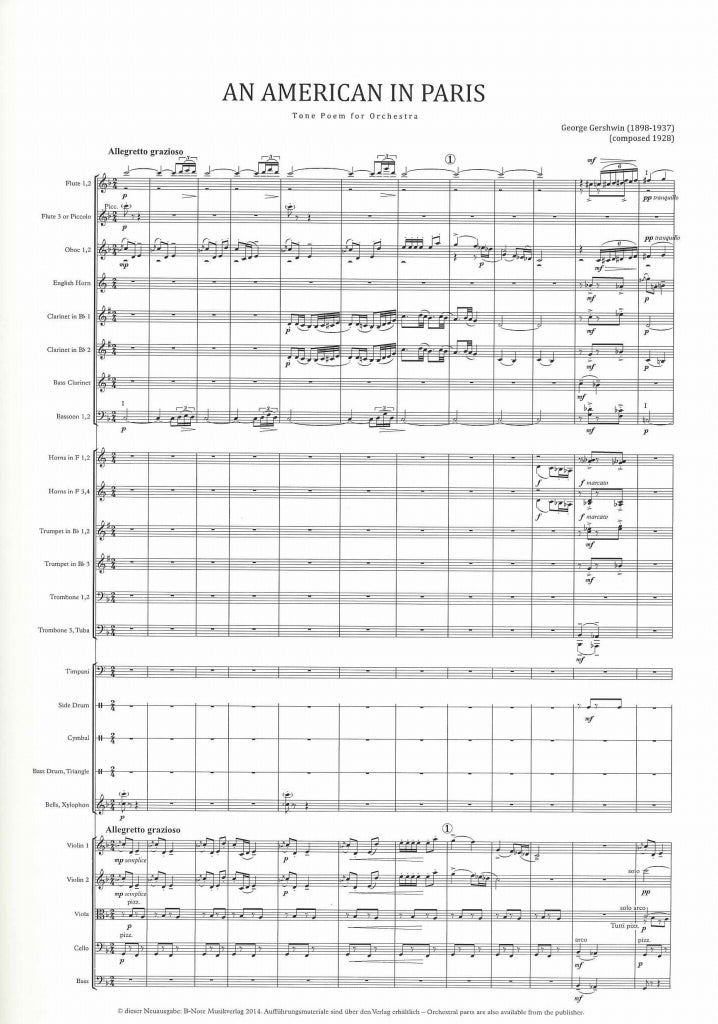 Gershwin, American in Paris: Full Score (B-Note)