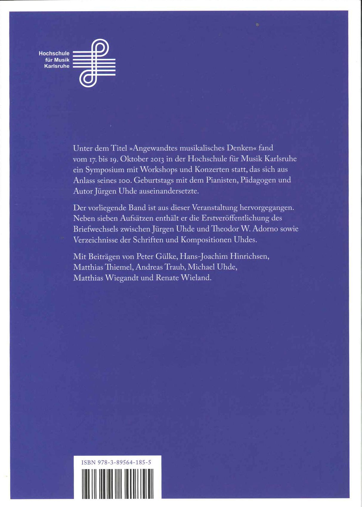 Seedorf, Angewandtes musikalisches Denke (Studiopunkt Verlag)