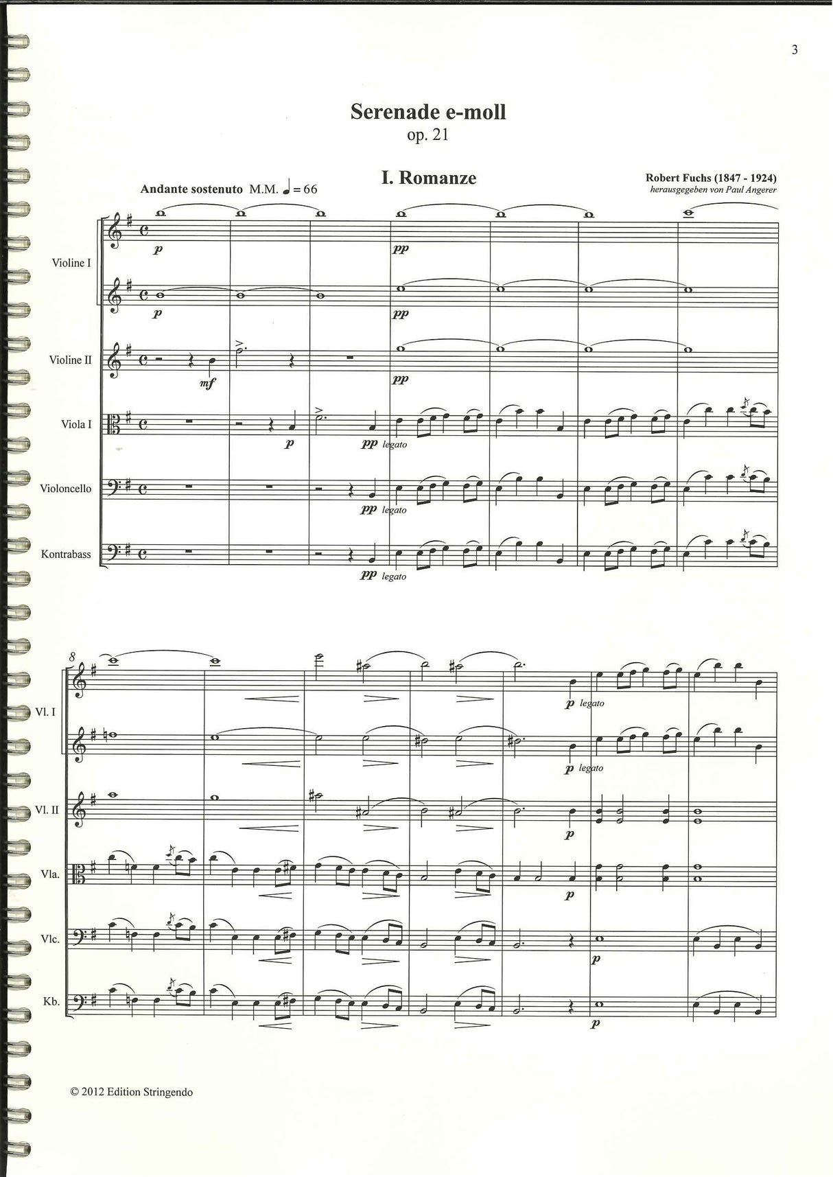 Fuchs, Serenade op. 21: Full Score (Edition Stringendo)