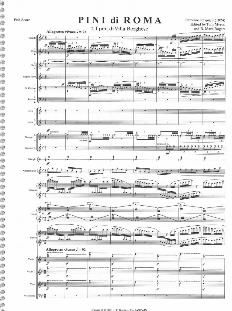 Respighi, Pini di Roma: Full Score (E.F.Kalmus)