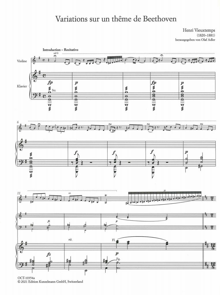Vieuxtemps, Var. Beethovens Romanze G (Kunzelmann)
