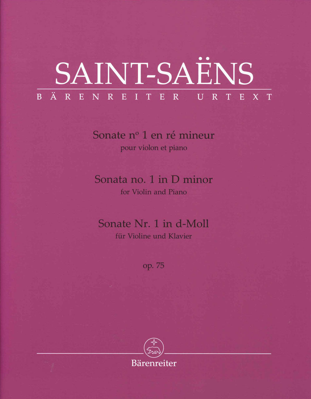 Saint-Saens, Sonata No. 1 in d op. 75 (Barenreiter)