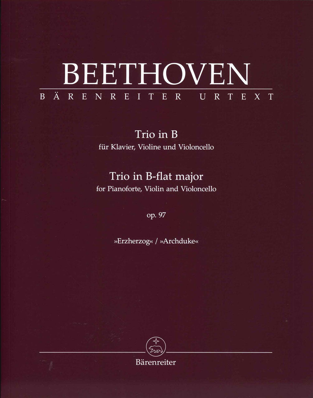 Beethoven, Trio op. 97 Archduke (Del Mar (Barenreiter)