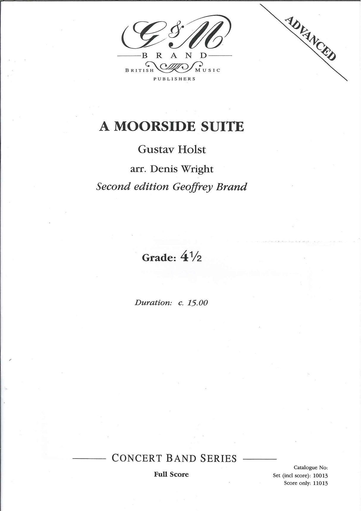 Holst, Moorside Suite Wind Band: Score (G & M Brand/R.Smith)