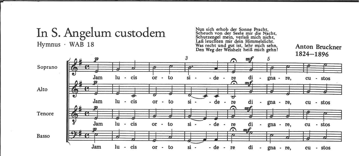 Bruckner, Locus iste; In S. Angelum cust (Carus)