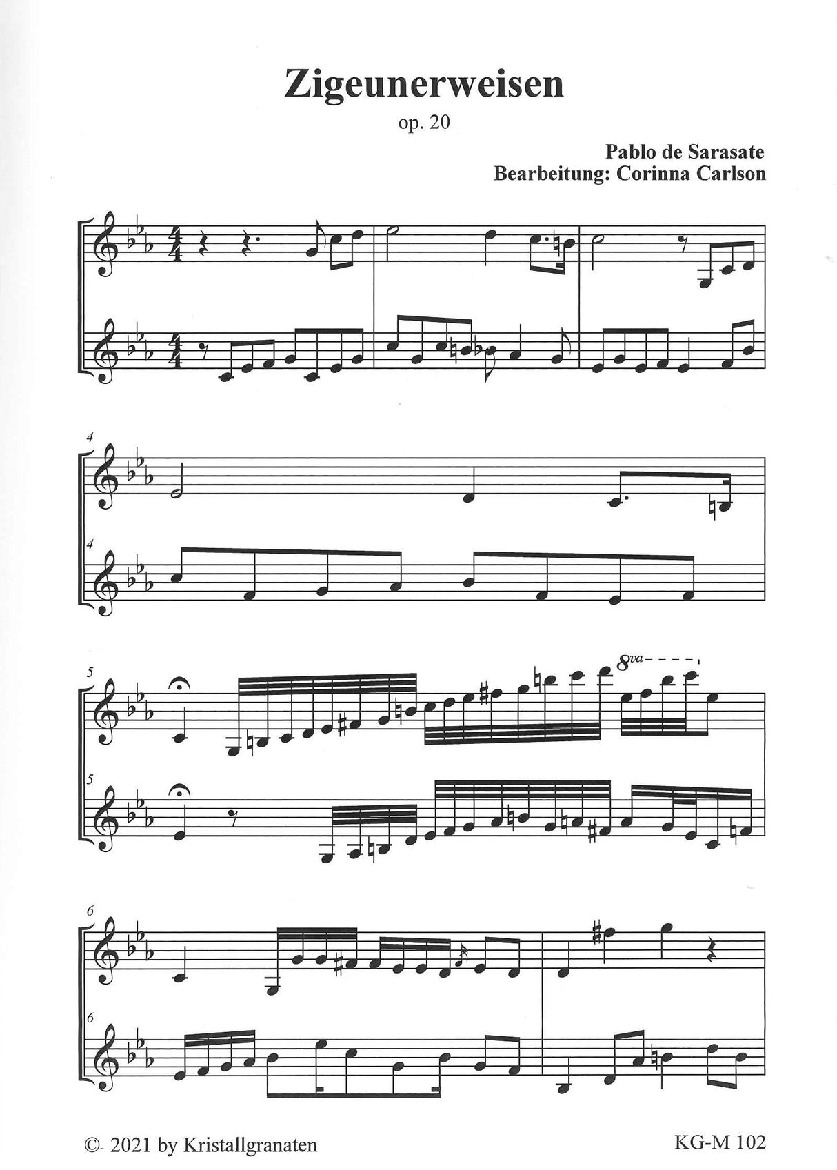 Sarasate, Zigeunerweisen op. 20 (2Vn) (Kristallgranaten)