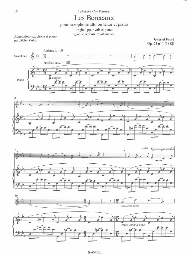 Faure, 7 Melodies (A/T Sax,Pf) (Lemoine)