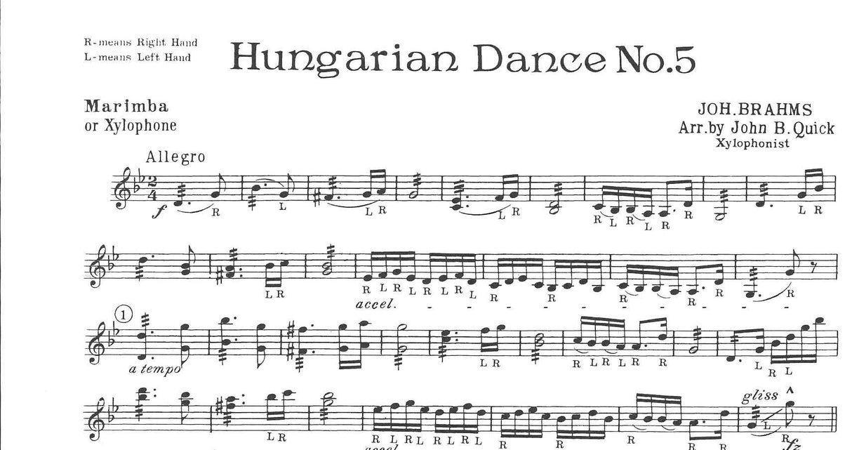 Brahms, Hungarian Dance No. 5 (Mar,Pf) (Rubank)