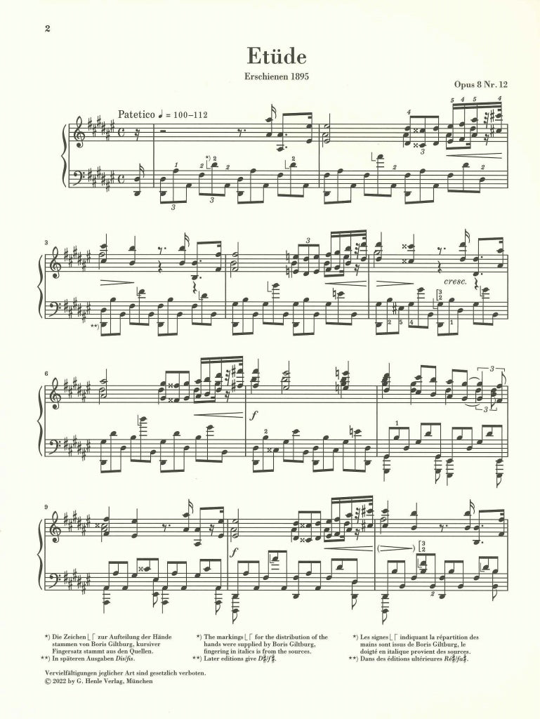スクリャービン: 練習曲嬰ニ短調 op. 8/12 – アカデミア・ミュージック
