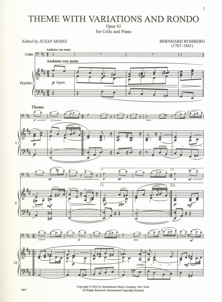 Romberg, Theme with Variations and Rondo (IMC)