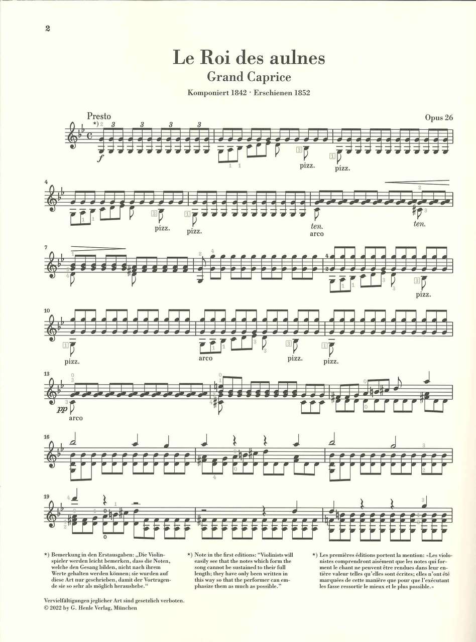 Ernst, Erlkonig; The Last Rose of Summer (Henle)