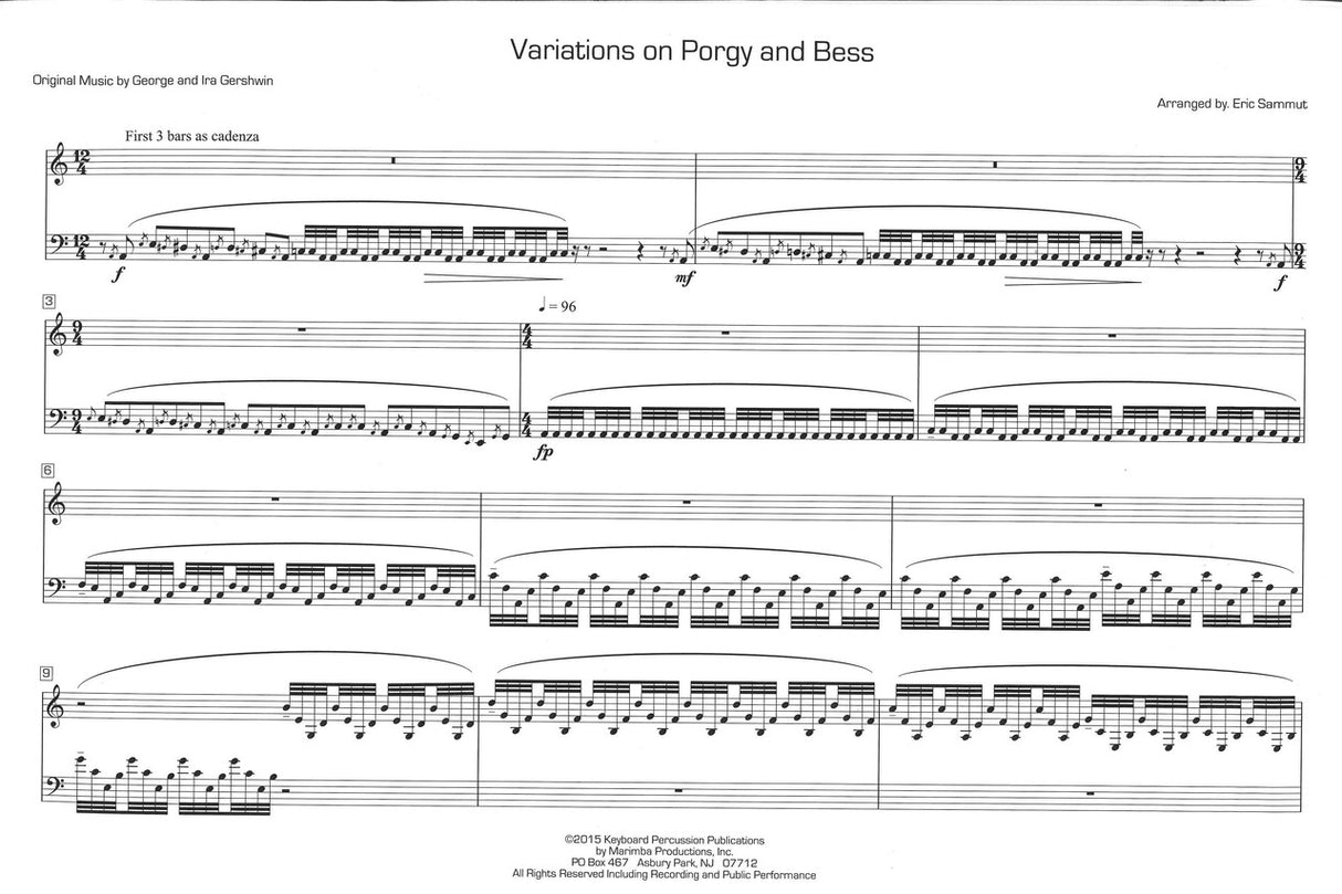 Sammut, Variations on Poggy and Bess (Keyboard Percussion Publications)