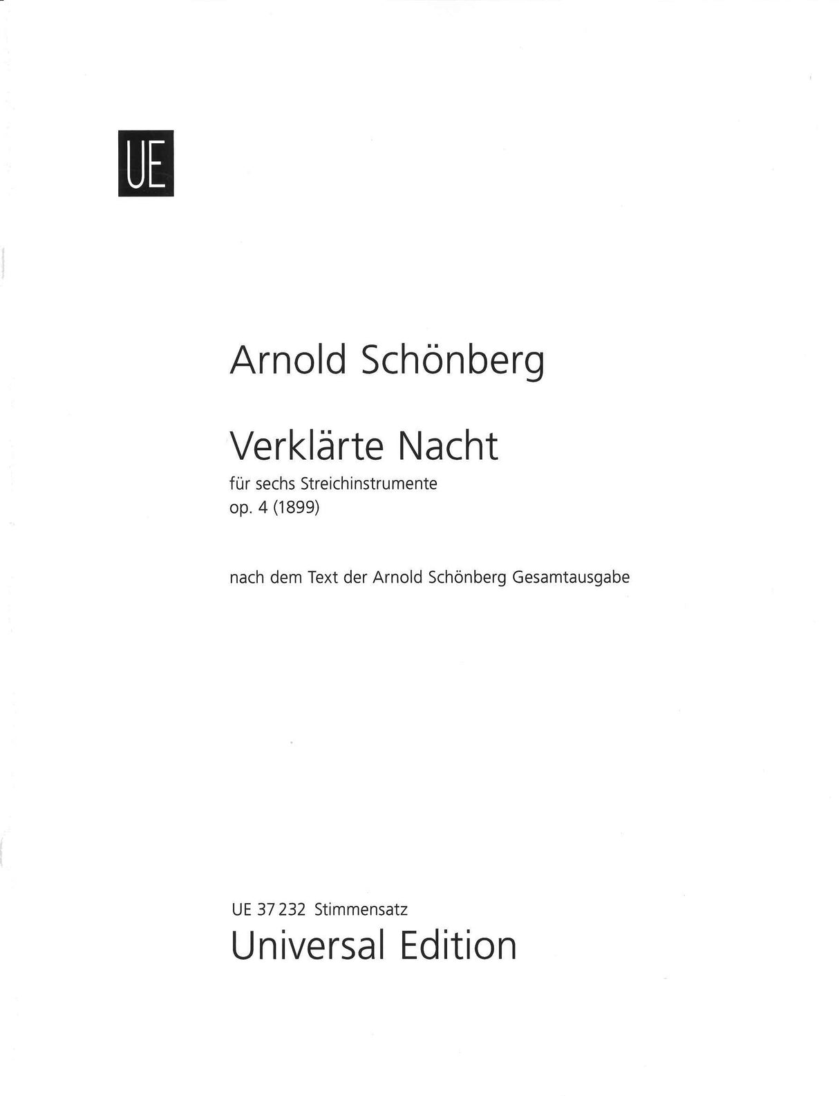 Schonberg, Verklarte Nacht op. 4 (Sextet (Universal)