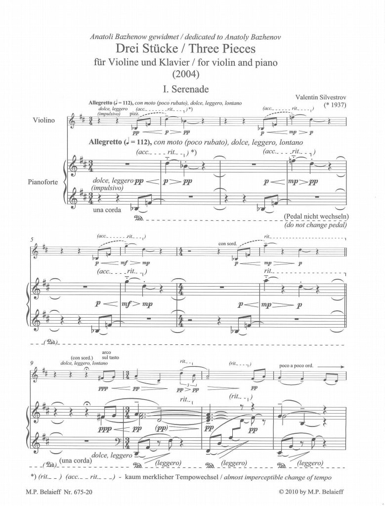 Silvestrov, 3 Stucke (2004) (Belaieff)