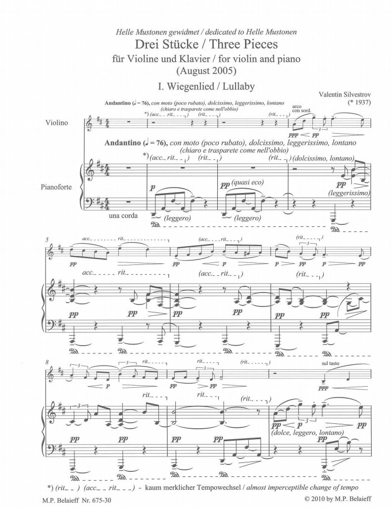 Silvestrov, 3 Stucke (2005) (Belaieff)