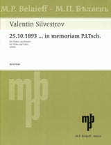 Silvestrov, 25.10.1893... in memoriam (Belaieff)