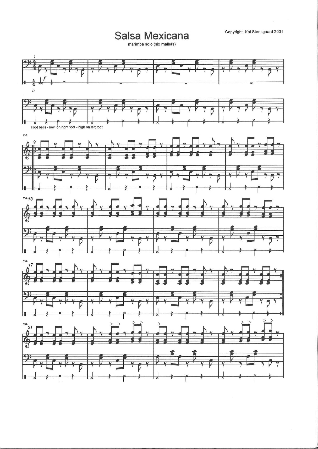 Stensgaard, Salsa Mexicana (6 Mallets) (MarimPercussion)
