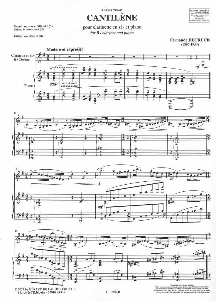 Decruck, Cantilene (Billaudot)