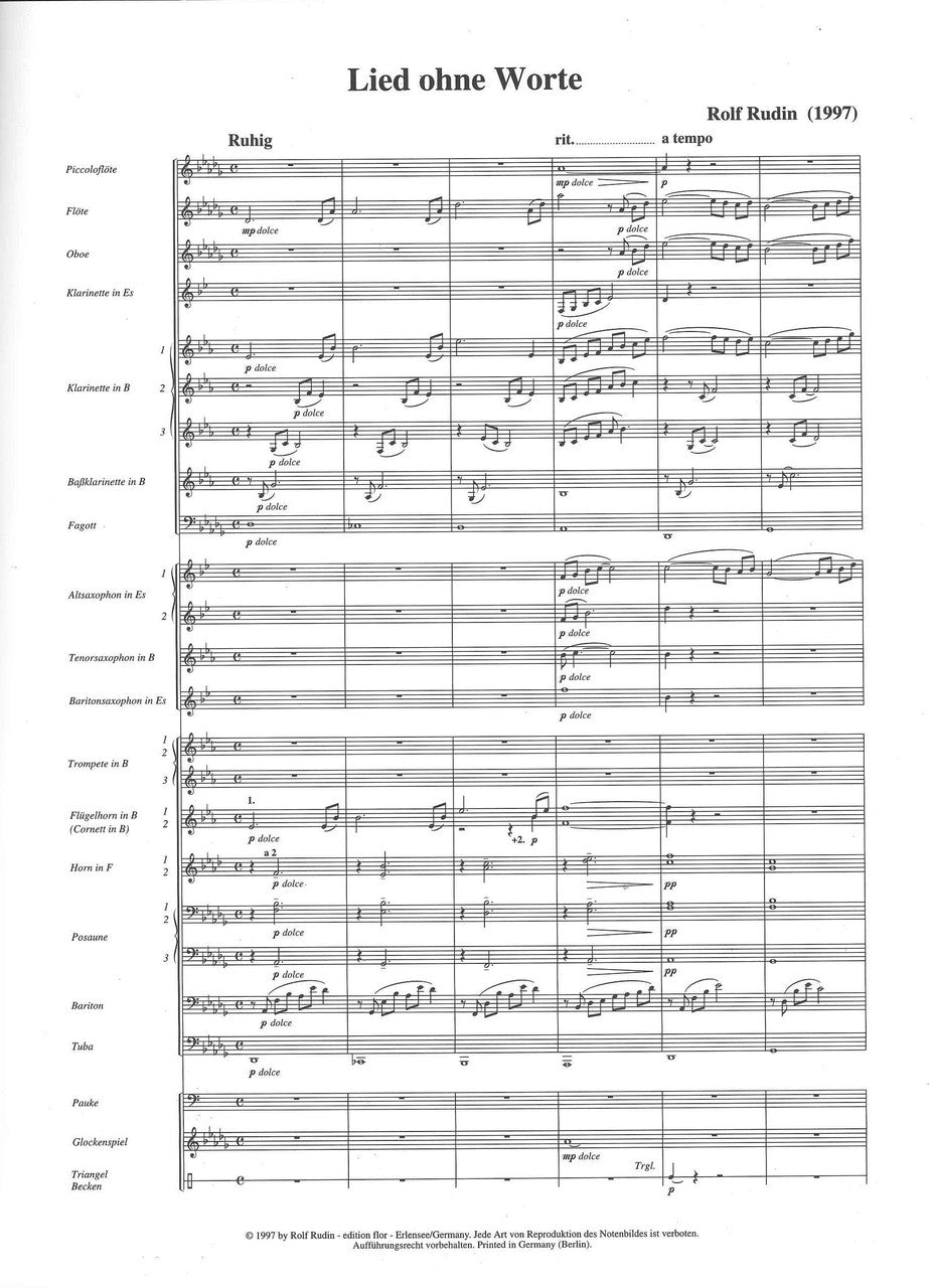 Rudin, Lied ohne Worte (Edition Flor)