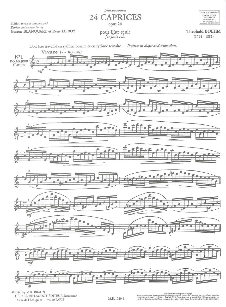 Boehm, 24 Caprices op. 26 (Billaudot)