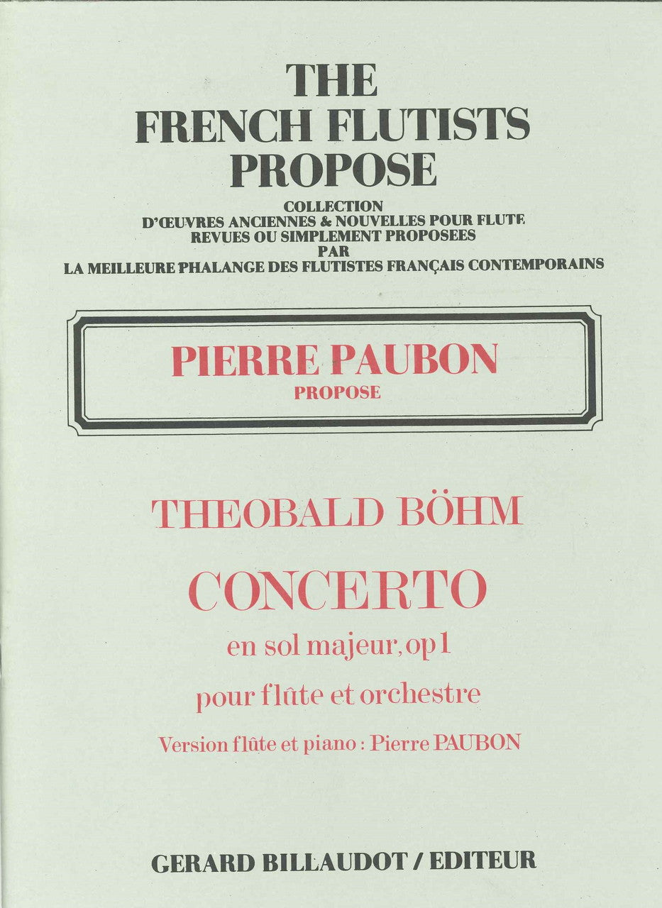Boehm, Concerto en sol majeur op. 1 (Billaudot)