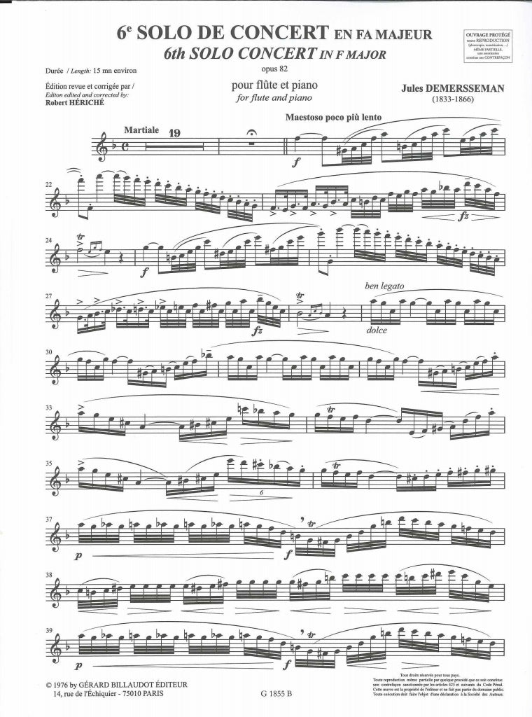 Demersseman, Solo de concert No. 6 (Billaudot)