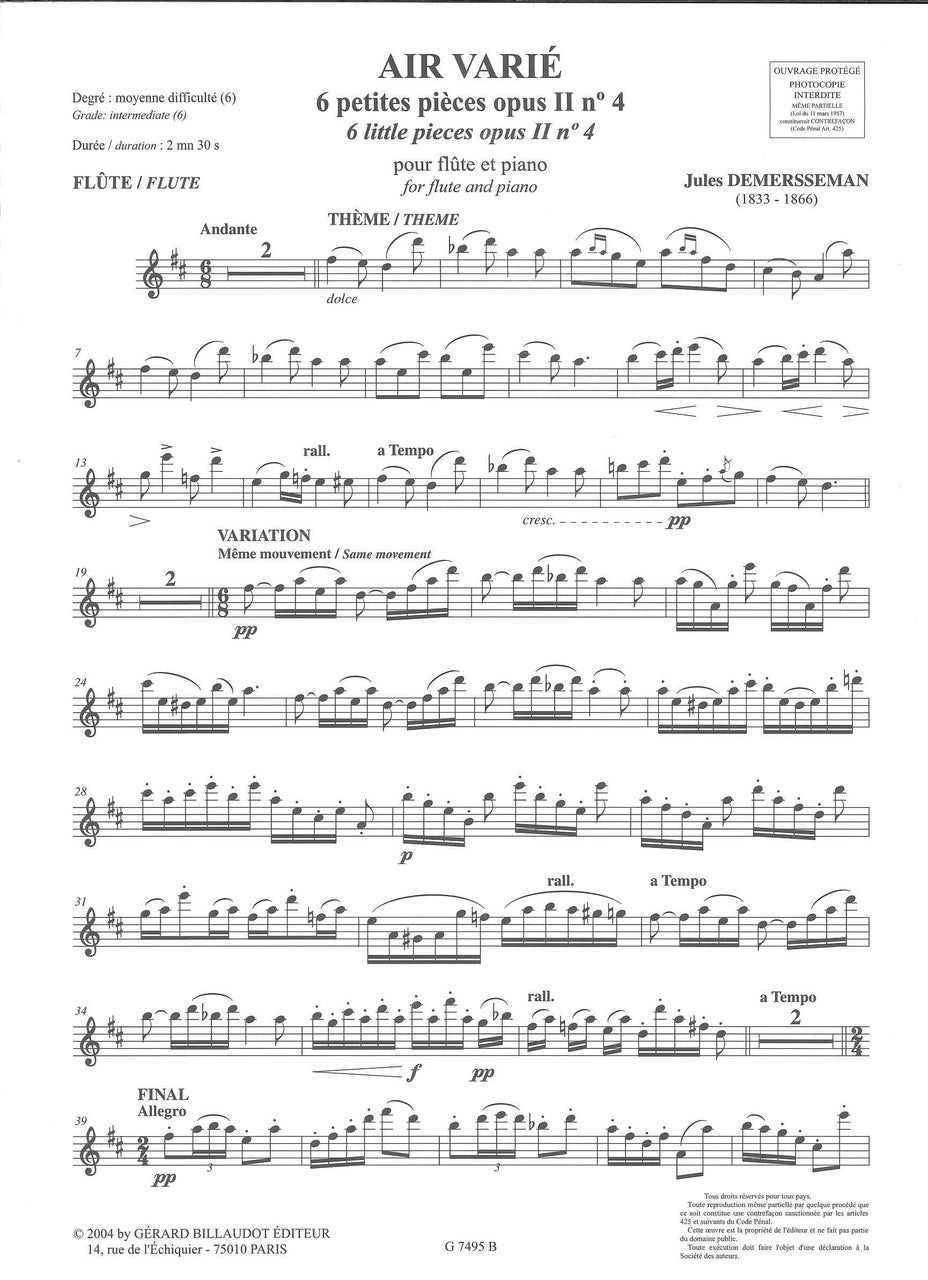 Demersseman, Air varie op. 2/4 (Billaudot)