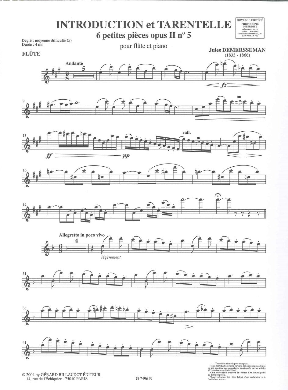 Demersseman, Intro. & Tarentelle op. 2/5 (Billaudot)