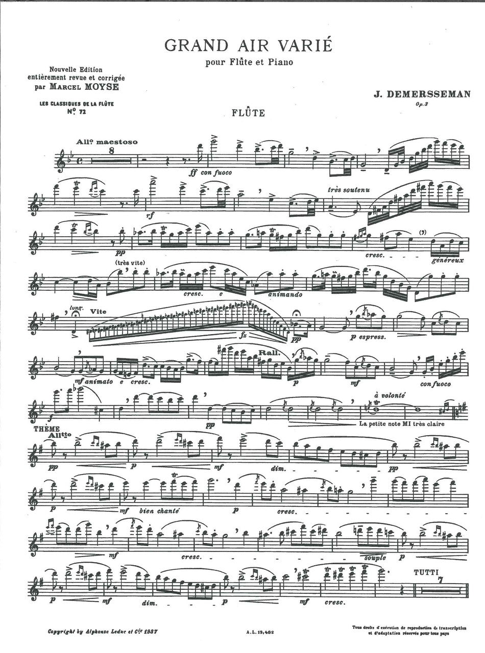 Demersseman, Grand air varie, op. 3 (Leduc)