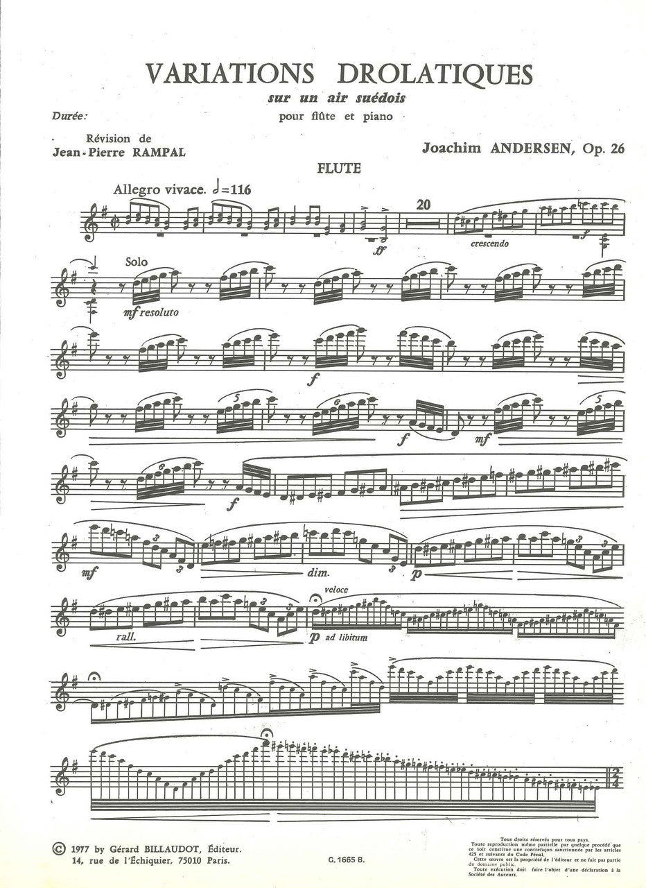 Andersen, Variations drolatiques op. 26 (Billaudot)
