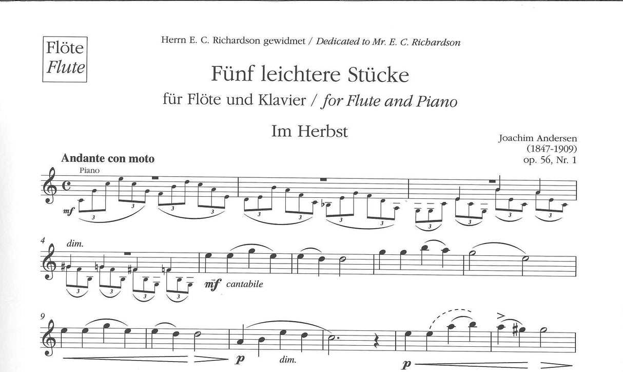 Andersen, 5 Leichtere Stucke op. 56 (Zimmermann)