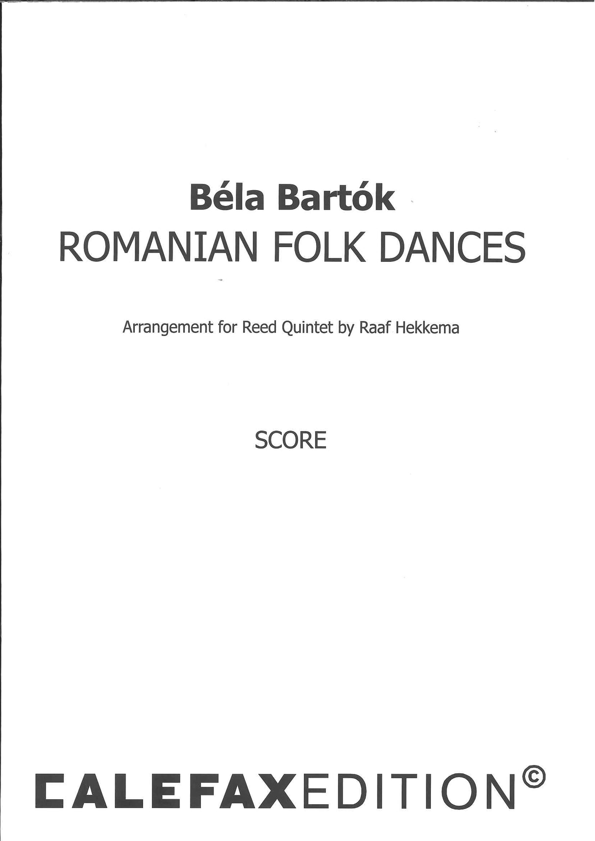 Bartok, Romanian Folk Dances (Calefax)