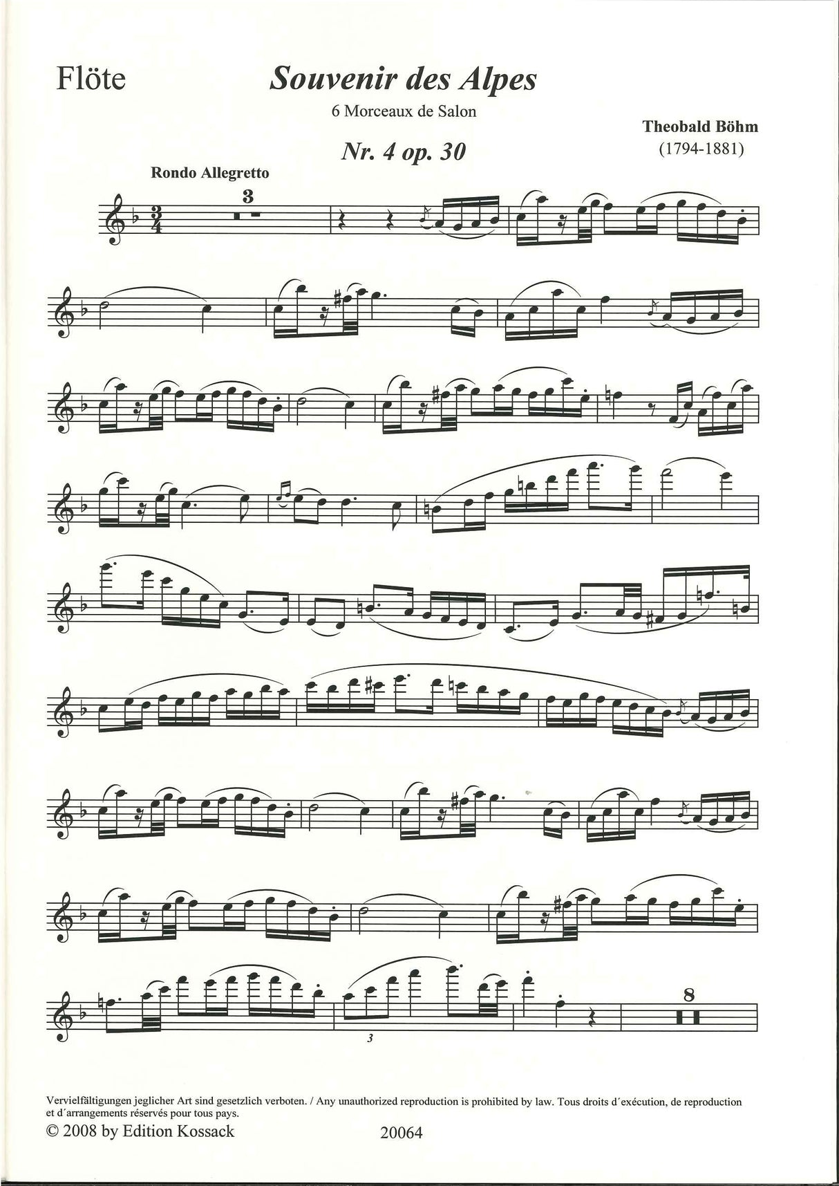 Boehm, Souvenir des Alpes 4-6 op. 30-32 (Kossack)