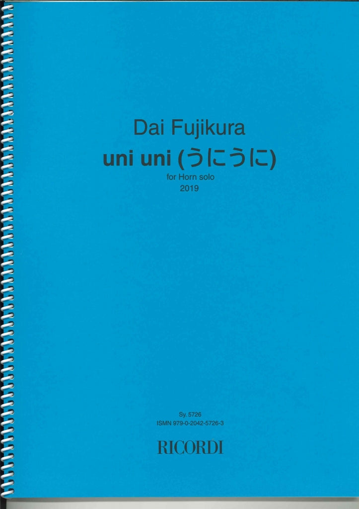 Fujikura, Uni uni (2019) Horn Solo (Ricordi)