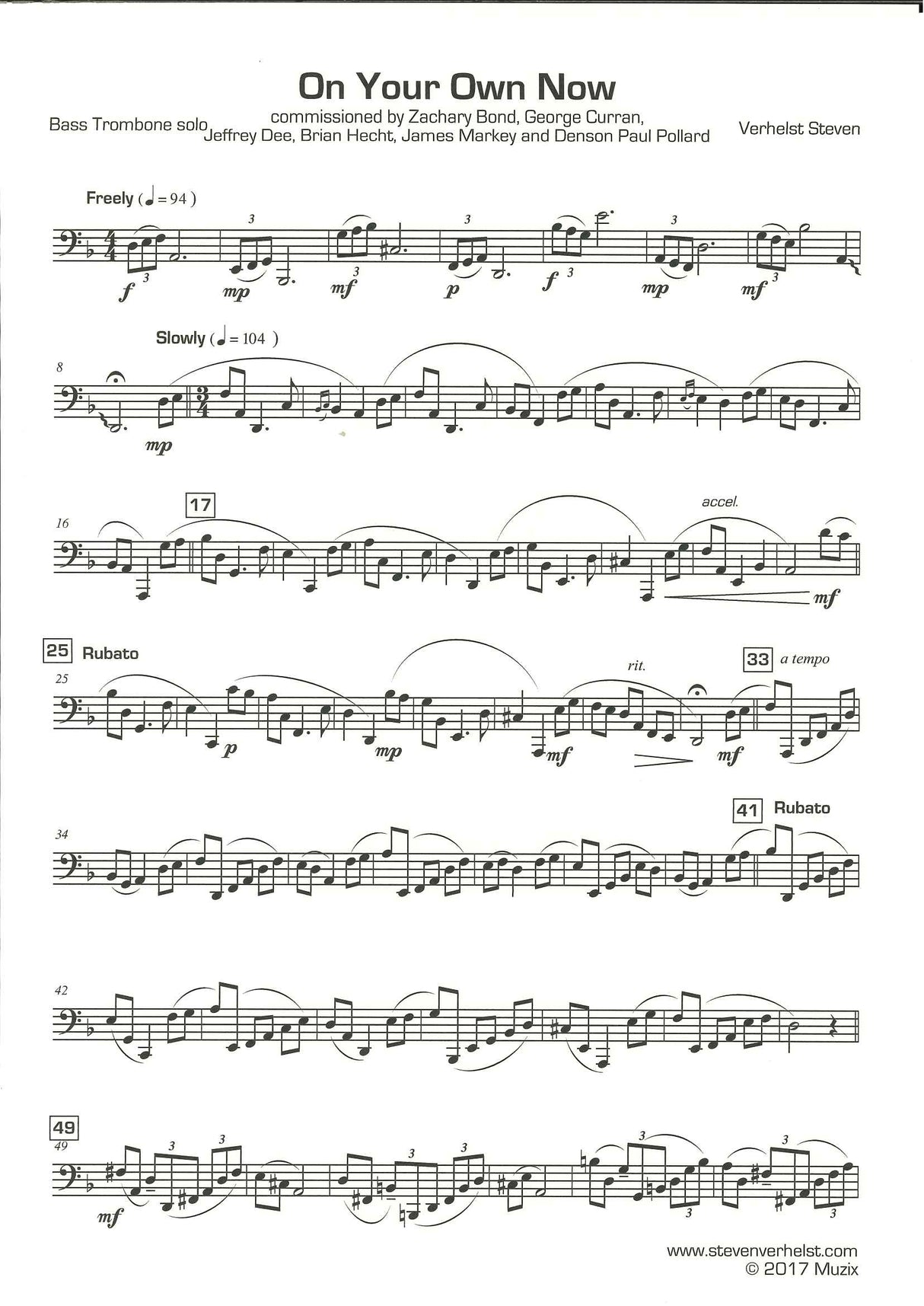Verhelst, On Your Own Now (BTbn Solo) (Steven Verhelst)