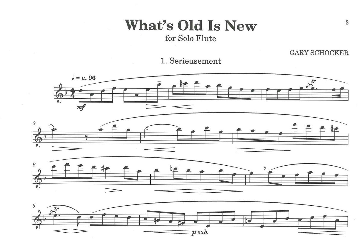 Schocker, What's Old Is New Fl Solo (Presser)