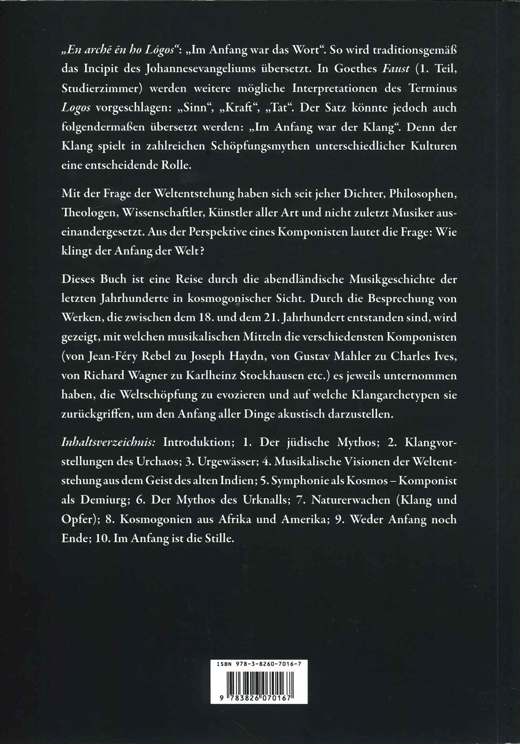 Siano, Musica Cosmogonica von Barockzeit (Konigshausen & Neumann)