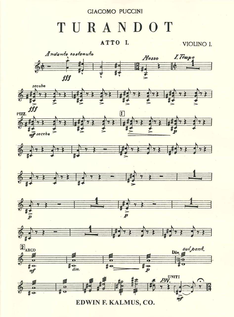 Puccini, Turandot: Score & Parts (E.F.Kalmus)