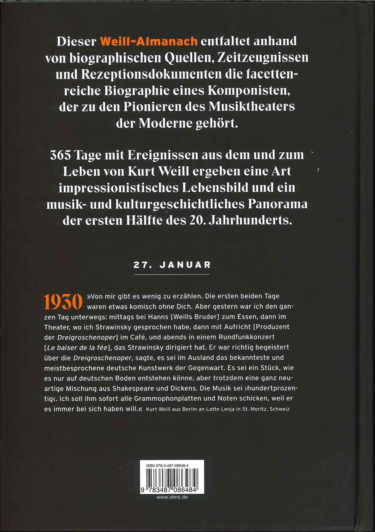Eichhorn, 365 Tage mit Kurt Weill(2ed) (Olms)